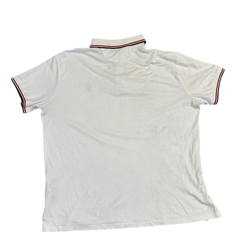 Polo Ralph Lauren Mens White Striped Trim Short Sleeve Polo Shirt Large